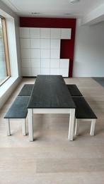 Eiken tafel, 200 cm of meer, 50 tot 100 cm, Gebruikt, Rechthoekig