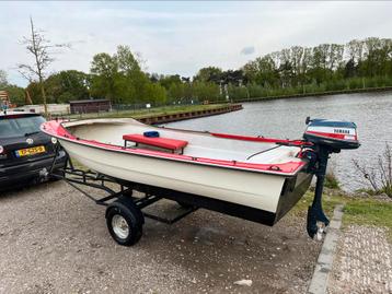 Bootje met Yamaha motor 5pk en Trailer 4,50m