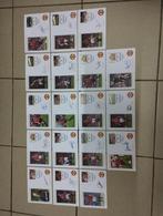 18 fdc of enveloppen over voetbalploeg Manchester United, Postzegels en Munten, Postzegels | Eerstedagenveloppen, Ophalen