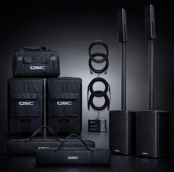 Qsc KC12 duo compleet, TV, Hi-fi & Vidéo, Enceintes, Comme neuf, Subwoofer, Enlèvement