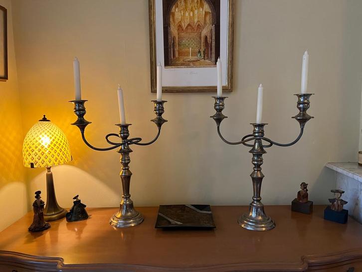 Candélabres (2 unités) 55cm hauteur, Antiquités & Art, Antiquités | Bougeoirs, Autres matériaux, Enlèvement