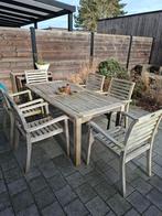 Teakhouten tafel met 6 stoelen, Tuin en Terras, Ophalen