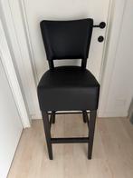 Hoge stoel massief hout+ leder, Huis en Inrichting, Barkrukken, Ophalen, Zo goed als nieuw, Hout