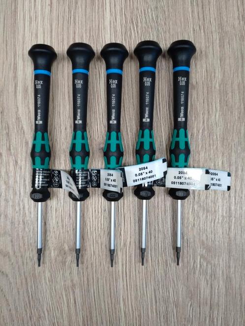 Wera - Micro schroevendraaier set - 5stuks (HEX 0,05 x 40), Doe-het-zelf en Bouw, Gereedschap | Handgereedschap, Zo goed als nieuw
