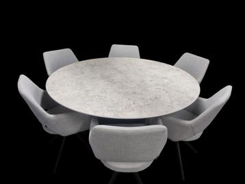 NIEUWE ronde eettafel 12mm VOLKERAMIEK dia150cm  beschikbaar voor biedingen