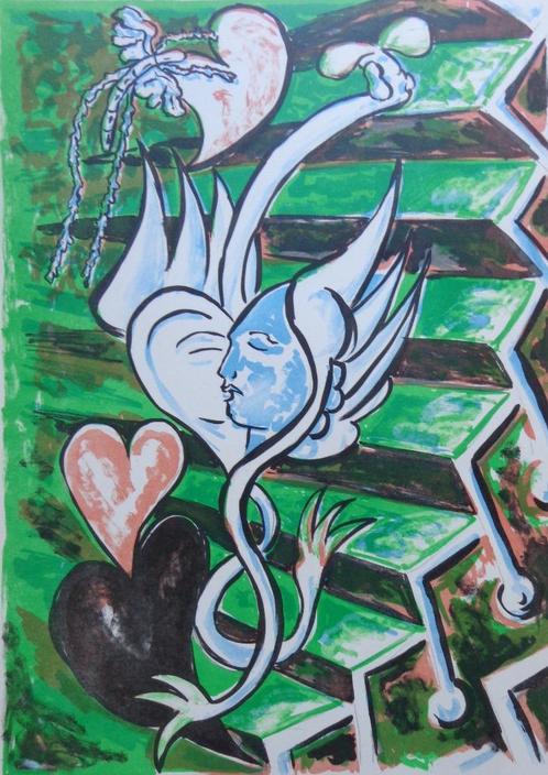 LORENZO MARIA BOTTARI / FIGURATIE / KLEURLITHO / 65x50cm SIG, Antiek en Kunst, Kunst | Litho's en Zeefdrukken, Ophalen of Verzenden