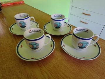 4 Tasses expresso + soucoupes Tintin - Trésor de Rackham beschikbaar voor biedingen