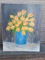 huile sur toile fleurs signe tremiseau P, Antiek en Kunst, Kunst | Schilderijen | Klassiek, Ophalen of Verzenden