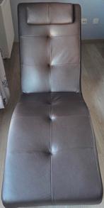 Chaise longue 1 persoons leder, bruin, Ophalen, Zo goed als nieuw, Leer