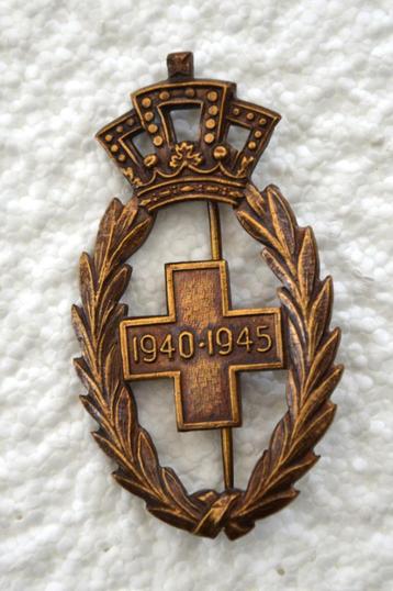 Badge, Bronzen Palm Rode Kruis voor Dienst in WOII 40-45 beschikbaar voor biedingen