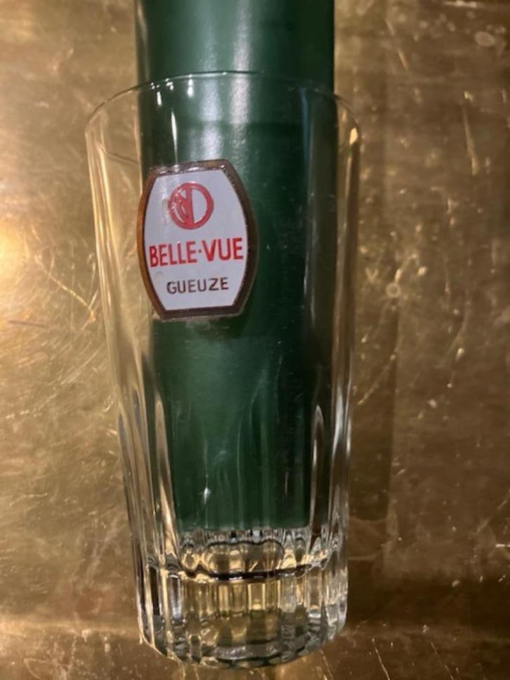 GLAS GUEUZE KRIEK BELLE-VUE 25 CL H : 15 CM, Verzamelen, Glas en Drinkglazen, Gebruikt, Bierglas, Ophalen of Verzenden