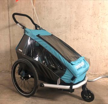 Croozer Kid Plus voor 1 kindje met babyhangmat, Fietsen en Brommers, Ophalen, Vering, Croozer, Zo goed als nieuw