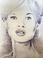 Brigitte Bardot pen portret., Antiek en Kunst, Ophalen