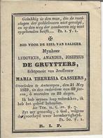 doodsprentje  -De Gruytters l.a.j., Ophalen of Verzenden, Bidprentje