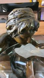 Bronzen beeld naakte man en vrouw tafel, Antiek en Kunst, Ophalen, Brons