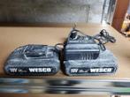 2 accus + chargeur Wesco 18V 1.5Ah, Doe-het-zelf en Bouw, Ophalen, Gebruikt