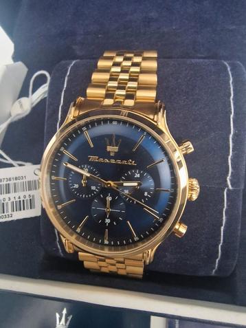 Maserati goudblauw EPOCA herenhorloge in beperkte oplage beschikbaar voor biedingen