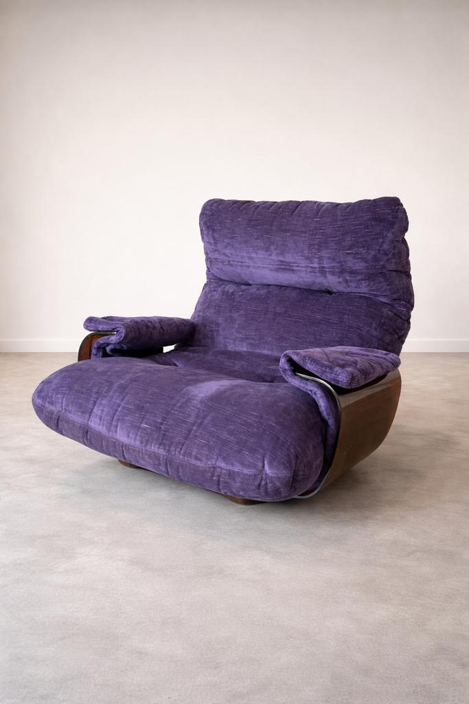 Fauteuil Ligne roset Marsala velours violet, Maison & Meubles, Canapés | Sofas & Chaises Longues, Comme neuf, Tissus, Enlèvement ou Envoi