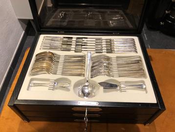 Haags Lofje 2e gehalte zilver bestek VKB set 64 delen, Ophalen of Verzenden, Zilver