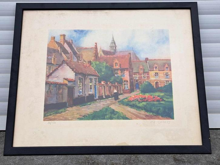 lithographie signe jef clerens, Antiek en Kunst, Kunst | Litho's en Zeefdrukken, Ophalen of Verzenden