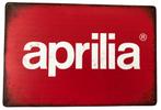 Metalen APRILIA vintage look wandplaat - 20x30cm, Motoren, Ophalen of Verzenden, Nieuw