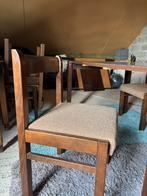 Brutalistisch eetkamerset: 6 stoelen en tafel, Huis en Inrichting, Stoelen, Ophalen, Gebruikt, Bruin, Brutalistisch