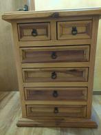 Chiffonnier 6 tiroirs - meuble en pin mexicain, Maison & Meubles, Armoires | Commodes, 25 à 50 cm, 5 tiroirs ou plus, Moins de 100 cm