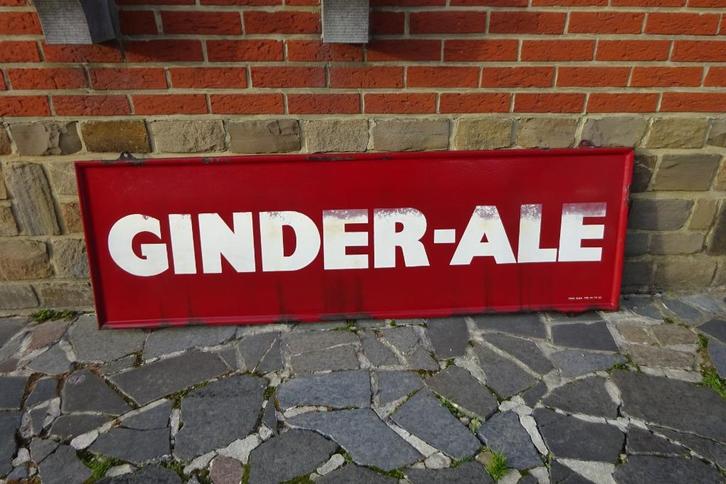 Ginder Ale 1965 origineel emaille bord, Verzamelen, Merken en Reclamevoorwerpen, Gebruikt, Reclamebord, Ophalen