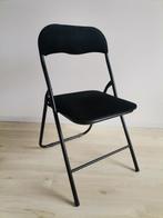 Velvet Folding Chair, Huis en Inrichting, Stoelen, Ophalen, Zwart, Zo goed als nieuw, Metaal