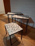 3 bijzettafels vintage, Huis en Inrichting, Tafels | Bijzettafels, Ophalen, Zo goed als nieuw, Rechthoekig, Vintage