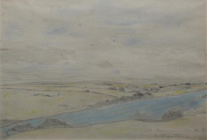 Alfred Bastien (1873-1955): St-Merryn 1935 (34 x 30 cm), Antiek en Kunst, Kunst | Schilderijen | Klassiek, Ophalen of Verzenden