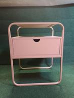 Metalen ecru/taupe kleurig nachtkastje met één lade, Ophalen