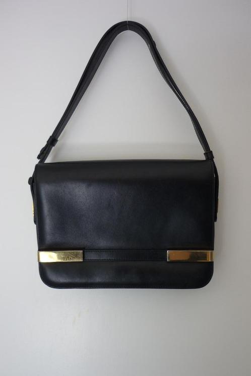 Vintage handtas Delvaux Chataignier, Handtassen en Accessoires, Tassen | Damestassen, Zo goed als nieuw, Handtas, Zwart, Ophalen of Verzenden