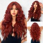 Pruik lang haar grove slagen in henna roodbruin mix Femke, Verzenden, Nieuw