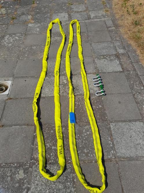 2 rondstroppen 3TON 2,5m en 3 D-sluitingen 3250kg, Auto diversen, Overige Auto diversen, Ophalen of Verzenden