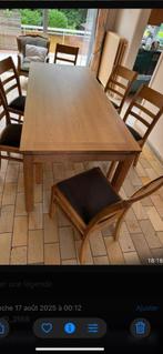 Table de salle à manger à rallonge +6 chaises, Ophalen, Gebruikt, Contemporain, 4 tot 6 stoelen