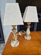 2 mooie marmeren tafellampjes, Maison & Meubles, Lampes | Lampes de table, Utilisé, Retro, Enlèvement ou Envoi