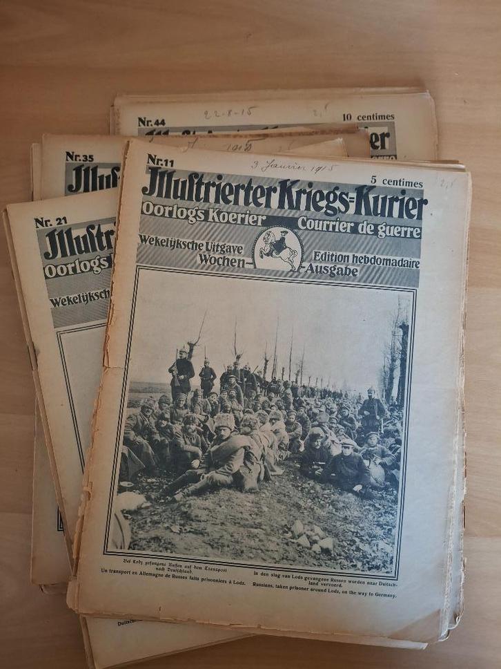 31 nummers Illustrierter Kriegs-Kurier (1915) – meertalig, Boeken, Oorlog en Militair, Gelezen, Algemeen, Voor 1940, Verzenden