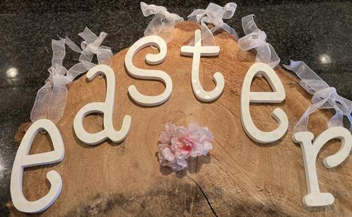 EASTER LETTERS WIT- GEEL, Diversen, Pasen, Nieuw, Ophalen of Verzenden
