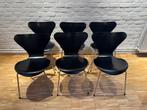 6 x Fritz Hansen vlinderstoel zwart generfd Arne Jacobsen, Huis en Inrichting, Ophalen, Design klassieker, Gebruikt, Zwart