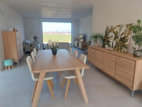 Volle eiken meubels Karel Mintjens., Huis en Inrichting, Complete eetkamers, Zo goed als nieuw, 6 tot 8 stoelen, Ophalen