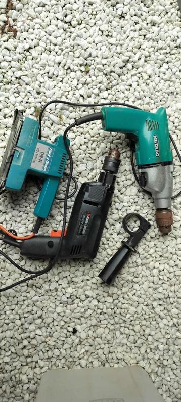 2 boormachines + 1 vlakschuurtoestel beschikbaar voor biedingen