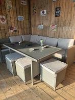 Tuinset met tafel en extra zitjes te koop, Tuin en Terras, Ophalen, Zo goed als nieuw, Tuinset