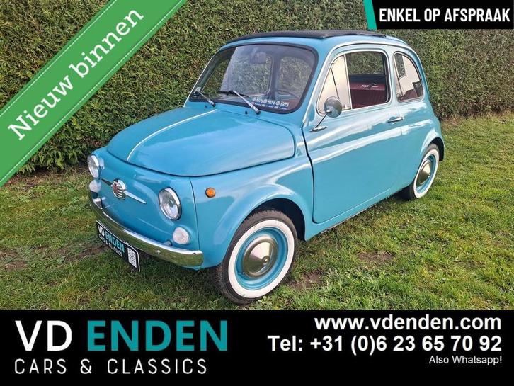 Fiat 500L - 1973 - Lusso, Auto's, Oldtimers, Bedrijf, Te koop, Fiat, Benzine, Berline, 2 deurs, Handgeschakeld, Blauw, Kunstmatig leder