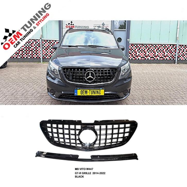 Mercedes-Benz VITO W447| GT-R GRILLE | 2014-2024 | zwart, Auto-onderdelen, Carrosserie, Bumper, Mercedes-Benz, Voor, Nieuw, Ophalen of Verzenden