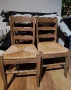 6 gezandstraalde eiken stoelen landelijke stijl, Huis en Inrichting, Ophalen, Zo goed als nieuw
