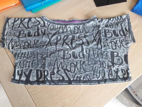 Bloesje Decathlon Domyos grijs 10j, Kinderen en Baby's, Kinderkleding | Maat 140, Zo goed als nieuw, Meisje, Shirt of Longsleeve