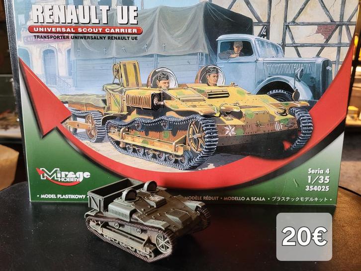 Mirage hobby renault UE 1/35, Hobby en Vrije tijd, Modelbouw | Auto's en Voertuigen, Zo goed als nieuw, Tank, 1:32 tot 1:50, Overige merken