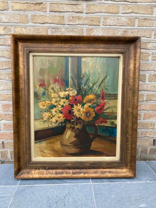 Schilderij, bloemenstilleven, Antoine De Smet (1926-2020), Antiek en Kunst, Kunst | Schilderijen | Klassiek, Ophalen of Verzenden