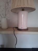 Vintage roze lampadaire in porselein en hout, Enlèvement ou Envoi, Bois